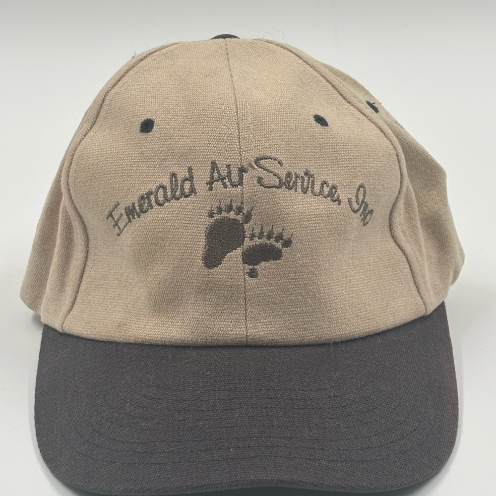 Vintage Emerald Air Service Homer Alaska Hat - Rare Bear Viewing Cap
